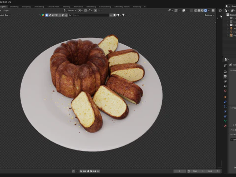 Фунтовый пирог 3D Модель