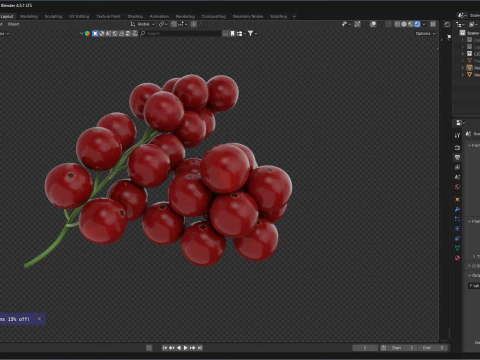 Red Currant fruit 3D Model