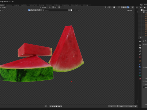 Watermelon slice 3D Model