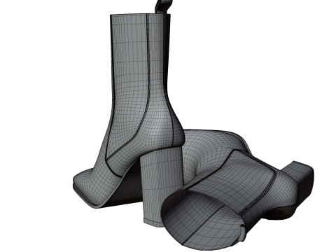 Heel boots Modello 3D