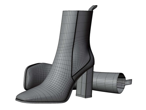Heel boots Modello 3D