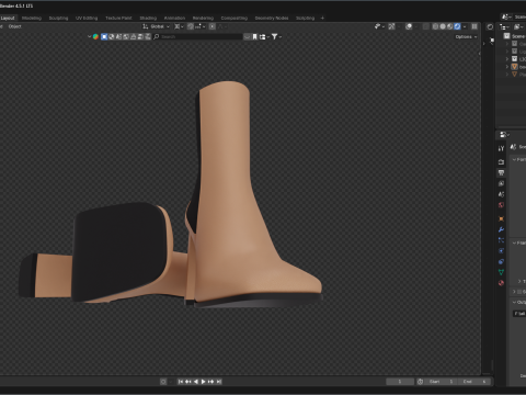 Heel boots Modello 3D