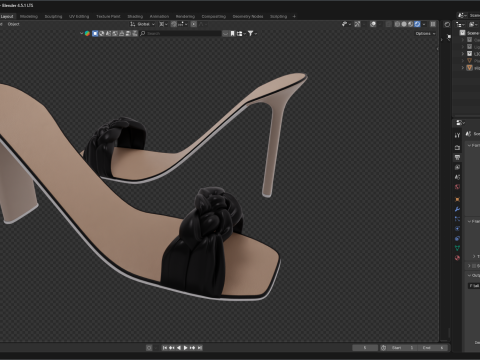 Heel sandals 3D 模型