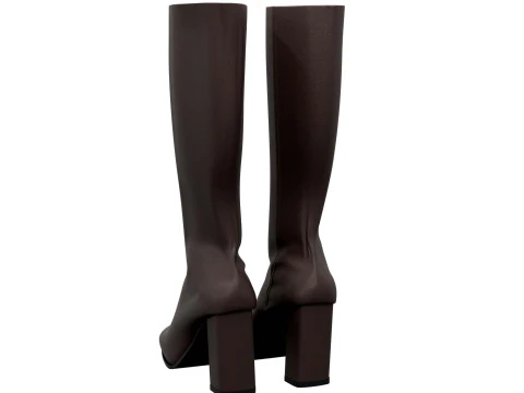 botas altas de cuero Modelo 3D