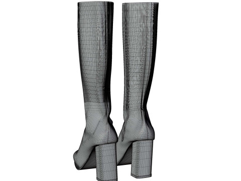 Hohe Lederstiefel 3D Modell
