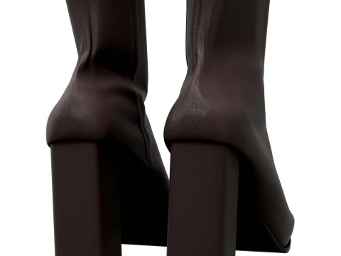 Высокие кожаные сапоги 3D Модель