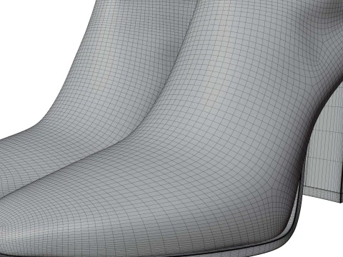 Высокие кожаные сапоги 3D Модель