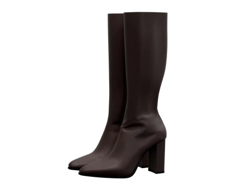 Высокие кожаные сапоги 3D Модель