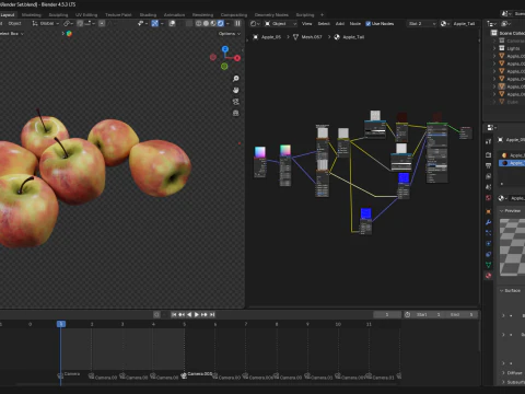 Apples Fruit 3D Model