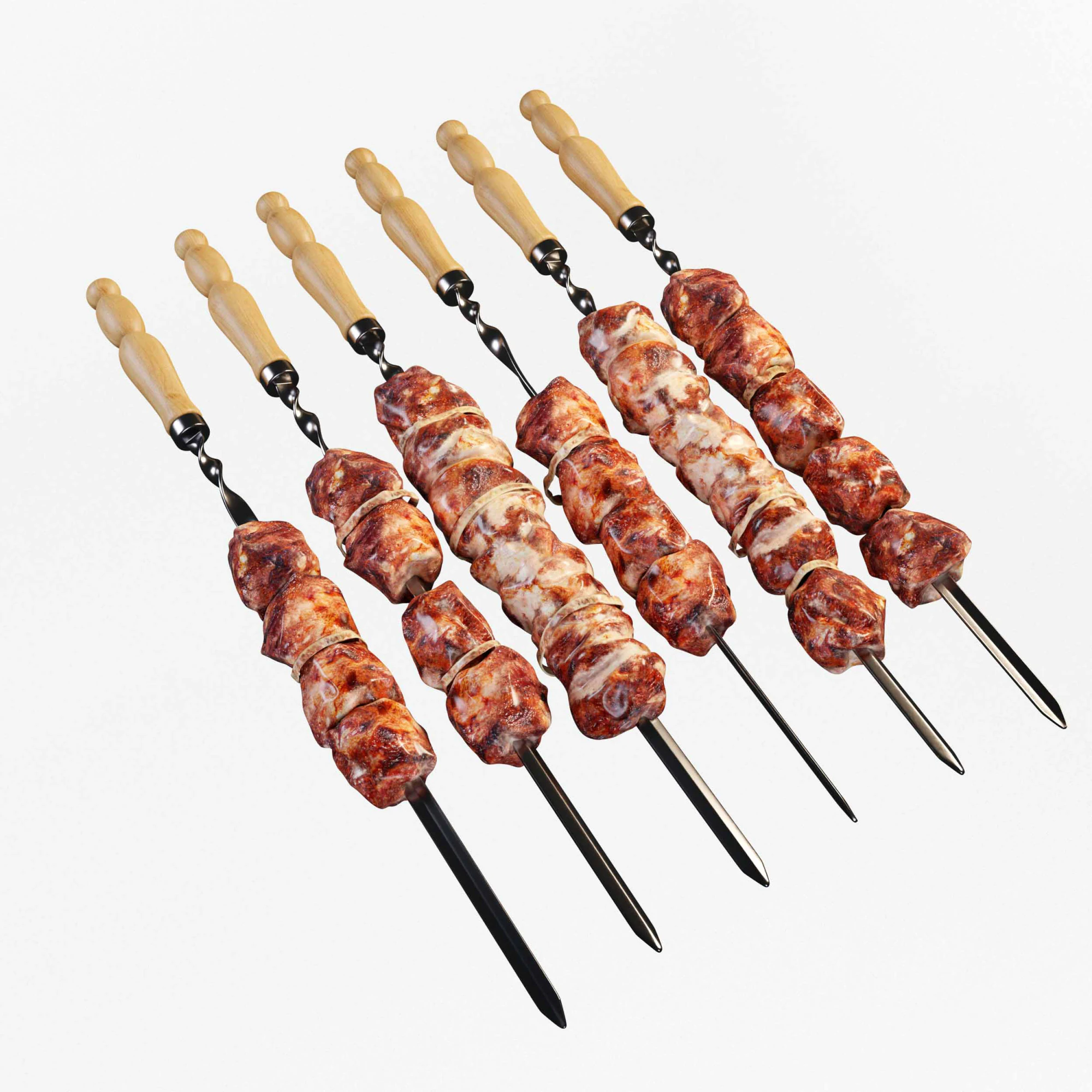 BBQ Skewers 3D Model .c4d .max .obj .3ds .fbx .stl .blend
