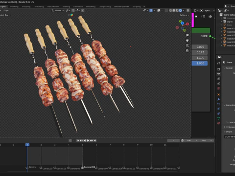 BBQ Skewers 3D Model