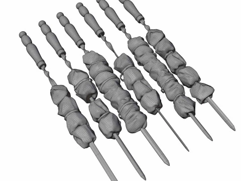BBQ Skewers 3D Model