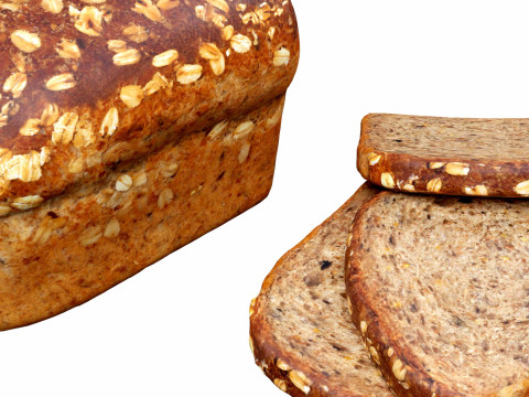 Bread Slice and Half 3D Модель