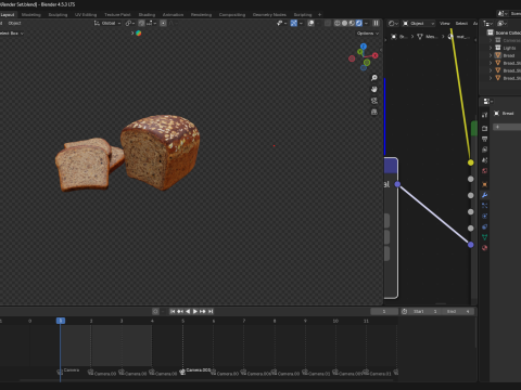 Bread Slice and Half 3D Модель