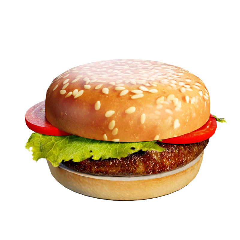 Burger 3D Modell .c4d .max .obj .3ds .fbx .stl .blend