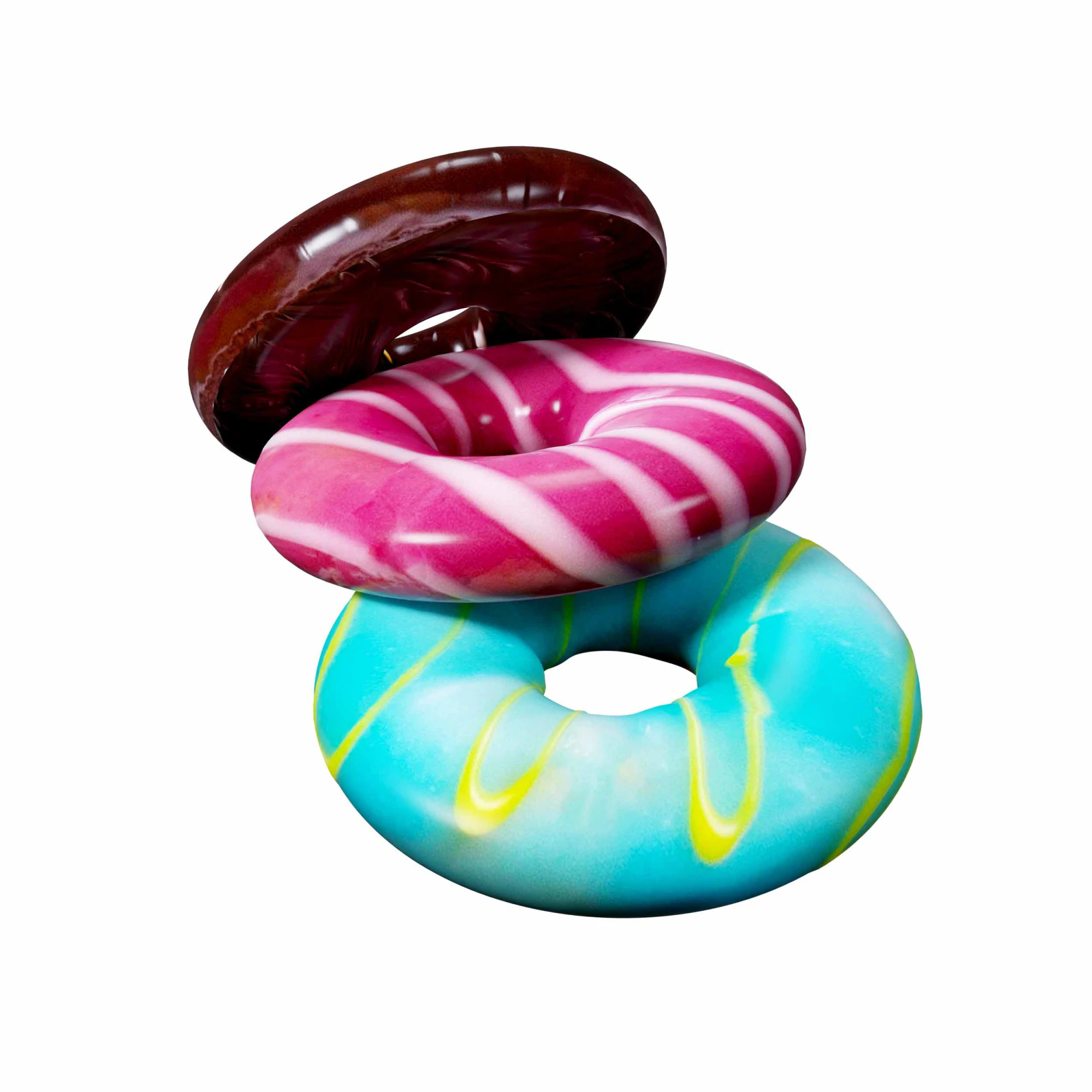 Donuts in there diffrent colour 3D Model .c4d .max .obj .3ds .fbx .stl .blend 