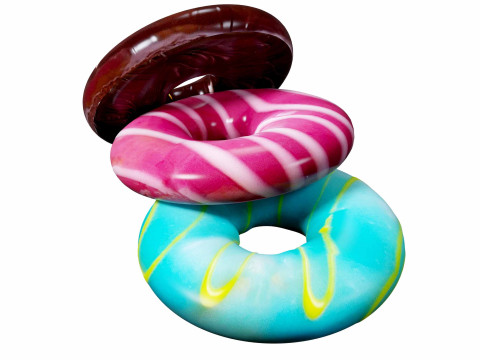 Donuts in there diffrent colour 3D Модель