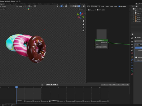 Donuts in there diffrent colour 3D Model