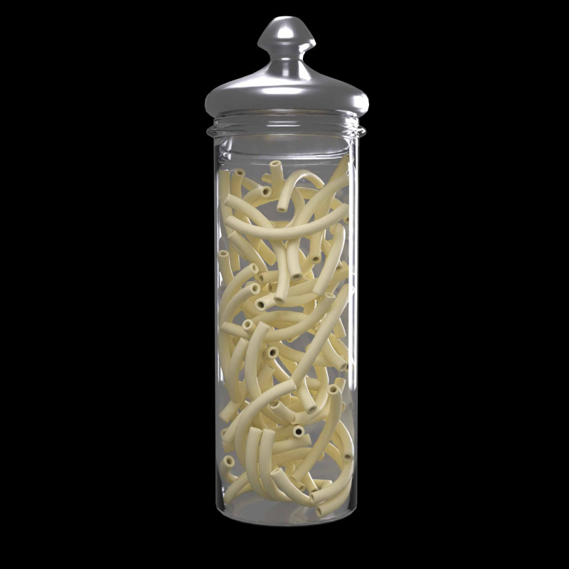 Toples kaca dengan pasta Model 3D .c4d .max .obj .3ds .fbx .stl .blend