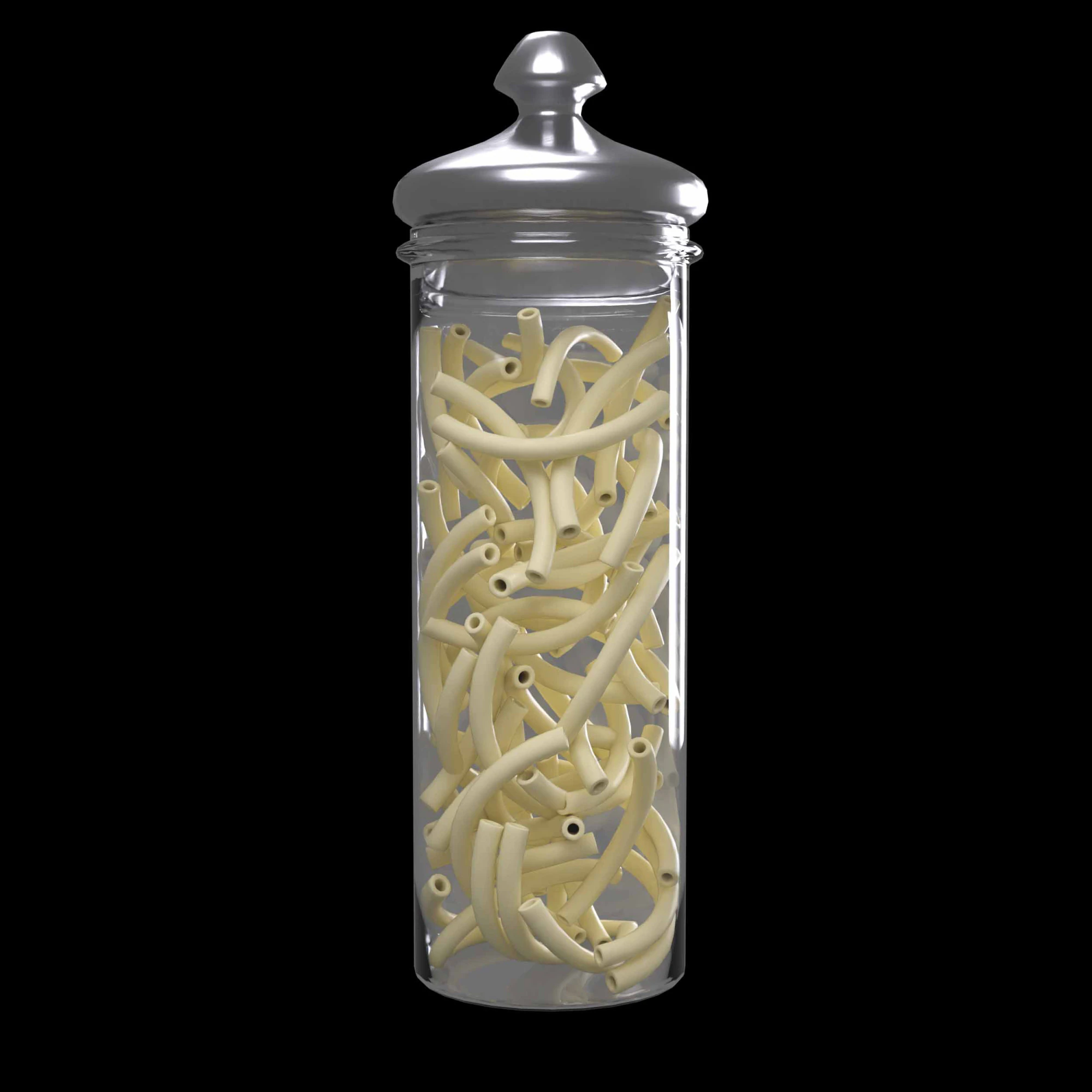 Glass jar with pasta 3D Model .c4d .max .obj .3ds .fbx .stl .blend 