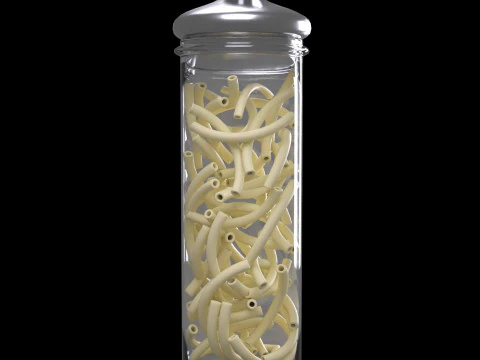 Скляна банка з макаронами 3D Модель