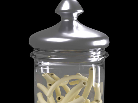 Toples kaca dengan pasta Model 3D