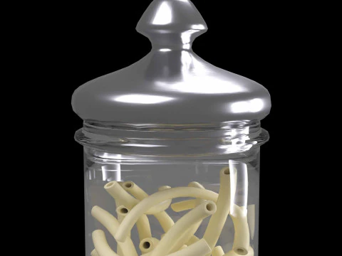 Glass jar with pasta 3D Model