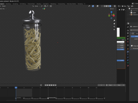 Toples kaca dengan pasta Model 3D