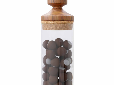 Glass Jar with Hazelnuts 3D Modell