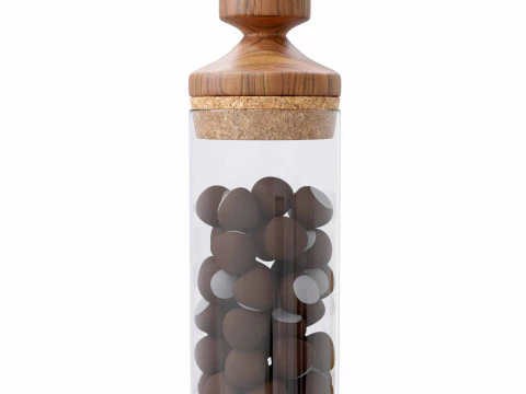 Barattolo di vetro con nocciole Modello 3D