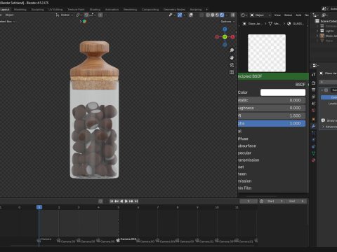 Glass Jar with Hazelnuts Modelo 3D