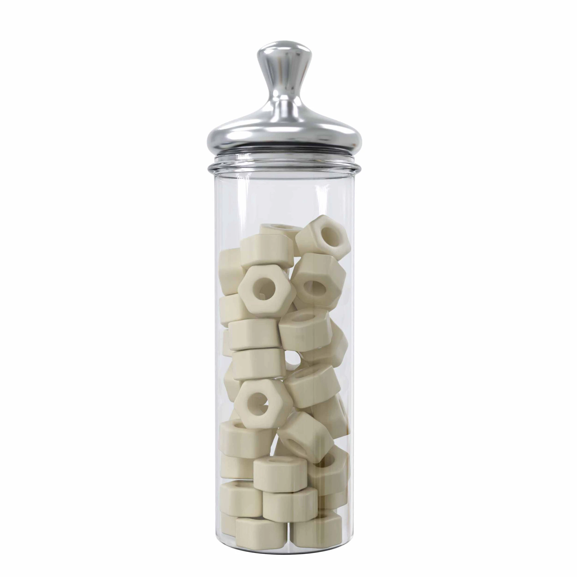 Glass jar with Dry Pasta 3D Model .c4d .max .obj .3ds .fbx .stl .blend 