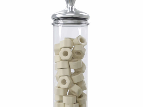 Glass jar with Dry Pasta 3D Modell