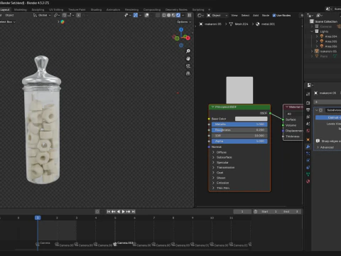 Glass jar with Dry Pasta 3D Model