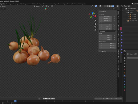 Onion set 3D Model