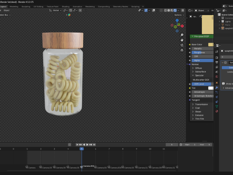 Pasta jar with pasta 3D Model
