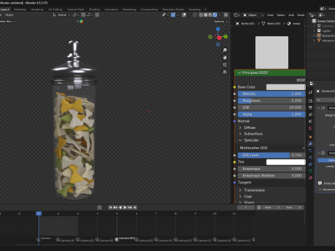 Pasta jar with pasta 3D 模型