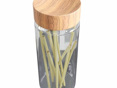 Pasta jar with pasta Modèle 3D