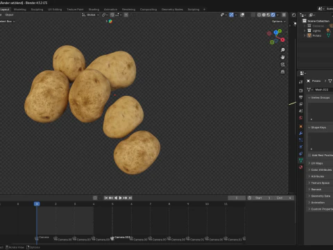 Photorealistic potato 3D Model