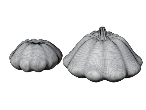Stylized Pumpkin Set 3D Model