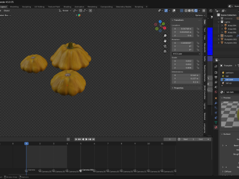 Stylized Pumpkin Set 3D Model