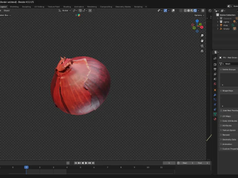 Red Onion 3D Model