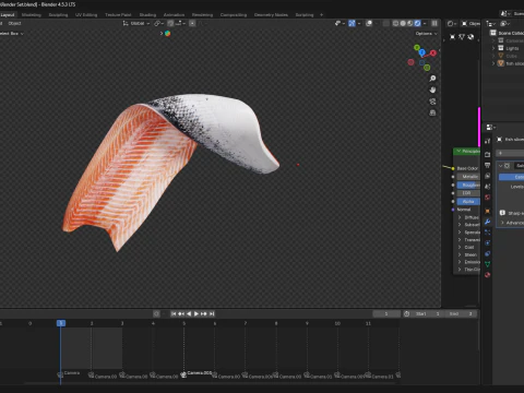 Salmon fish Filet 3D Model