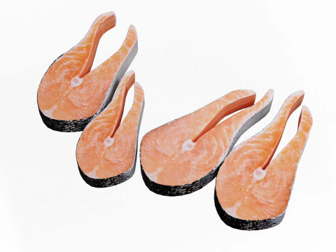 Pezzi di pesce salmone Modello 3D