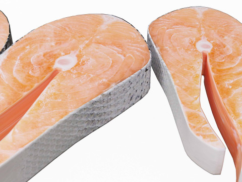 Salmon Fish pices 3Dモデル