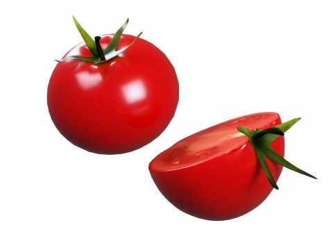 토마토를 자르고 통째로 3D 모델