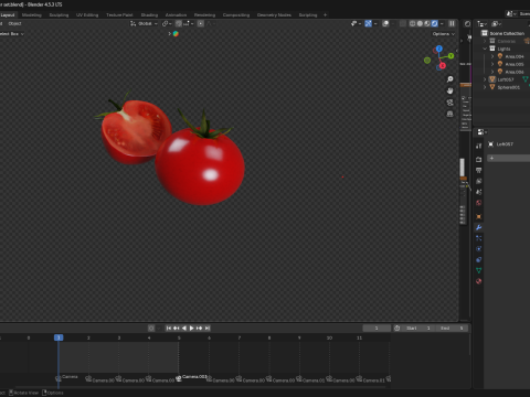 토마토를 자르고 통째로 3D 모델