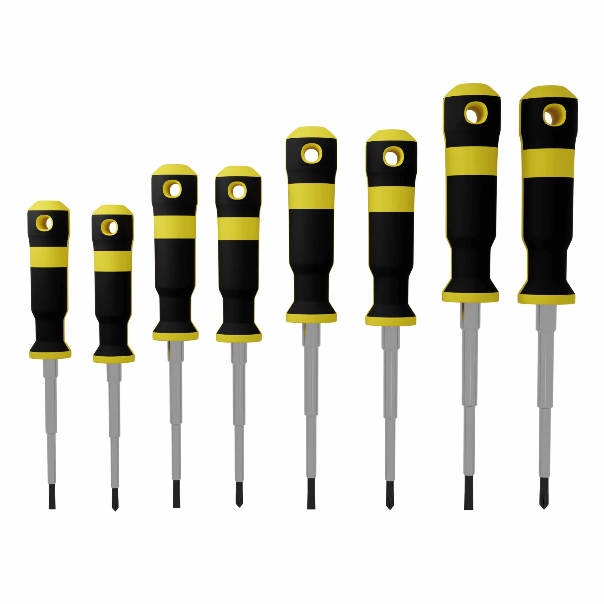 Screwdrivers set 3D Model .c4d .max .obj .3ds .fbx .stl .blend 