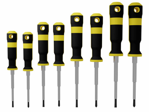 Screwdrivers set 3D 模型