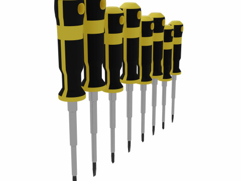 Screwdrivers set 3D Model